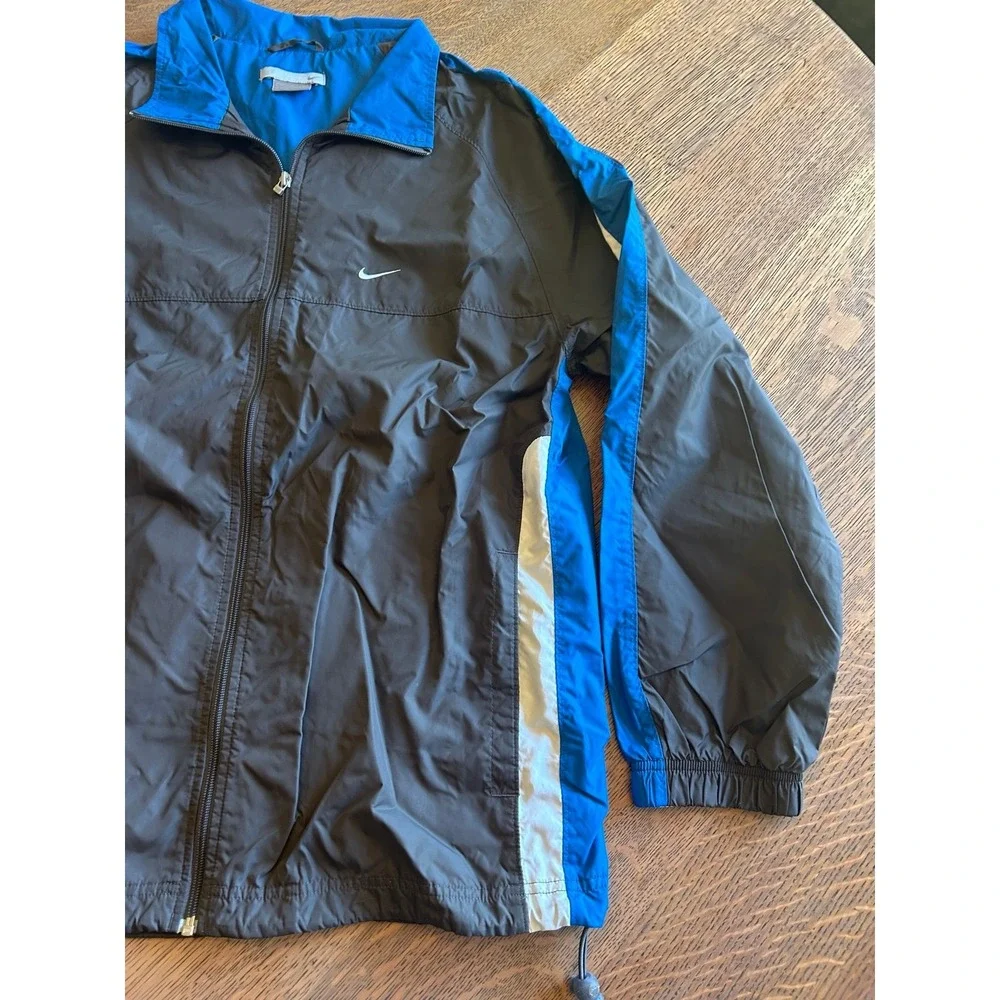 Nike Windbreaker Jacket Men's Medium Blue Gray White Lightweight